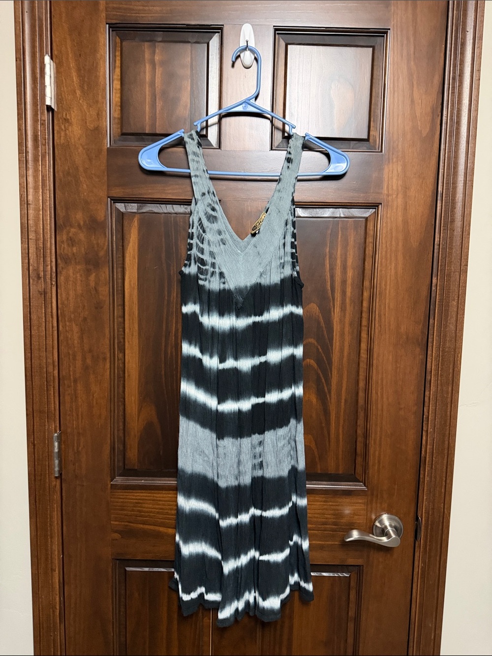 Ingear Black and Gray Tie-Dye Midi Dress